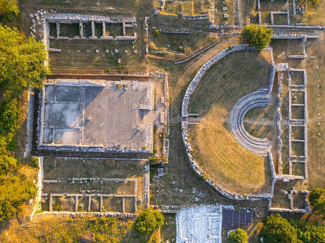 Italic Sanctuary, Pietrabbondante Temple-Theatre, Archaeological Site, Pietrabbondante, Isernia, Molise, Italy, Europe