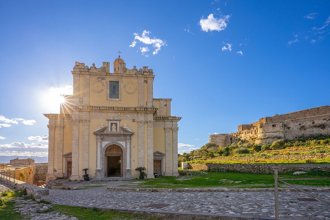 Ancient Cathedral of Santo Stefano, Castle of Milazzo, Milazzo, Messina, Sicily, Italy, Mediterranean, Europe