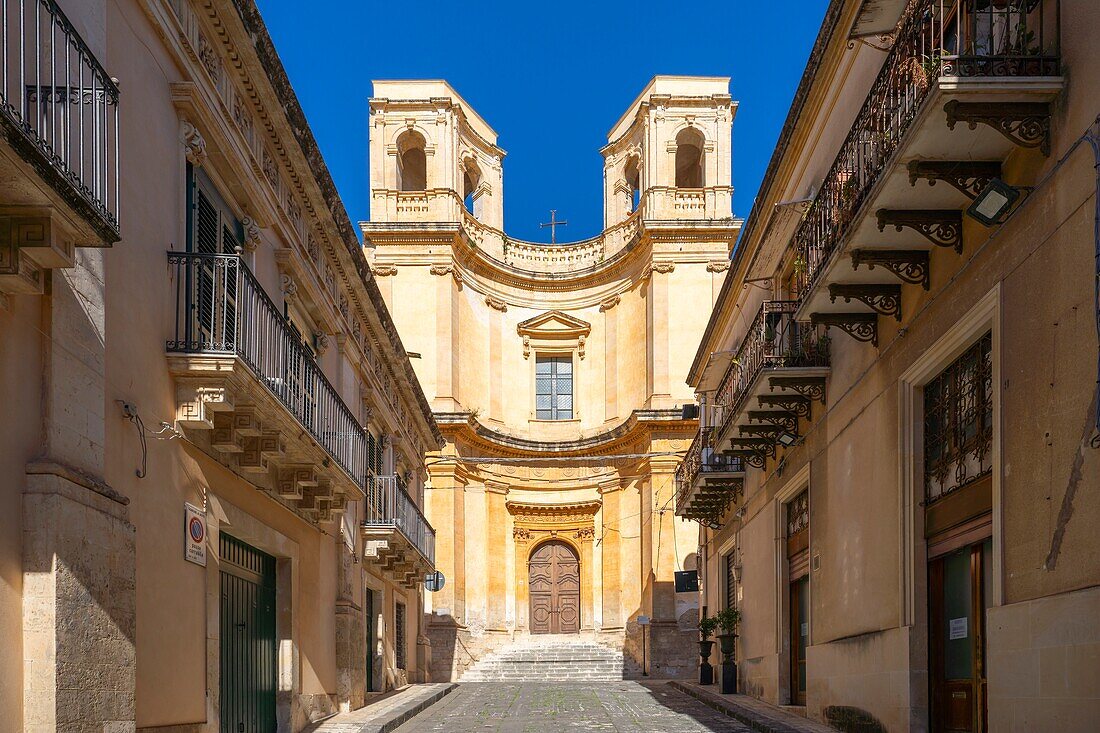 Kirche von Montevergine, UNESCO-Welterbe, Noto, Siracusa, Sizilien, Italien, Mittelmeerraum, Europa