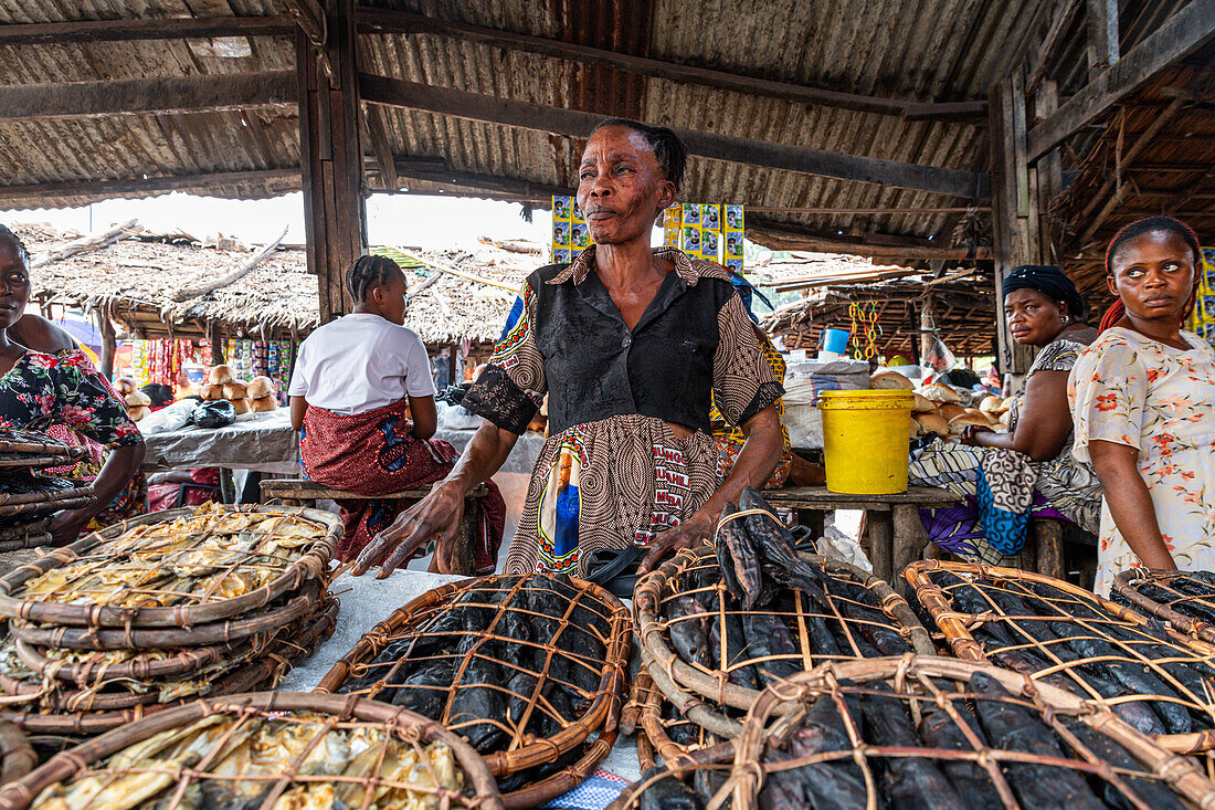 Bush meat Market, Mbandaka, Equateur province, Democratic Republic of Congo, Africa