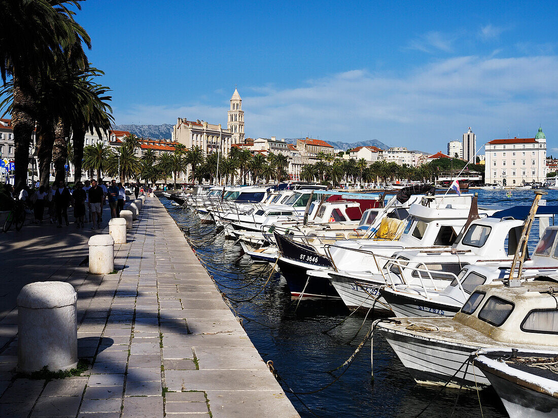 Riva und Altstadt von Matejuska aus, Split, Kroatien, Europa