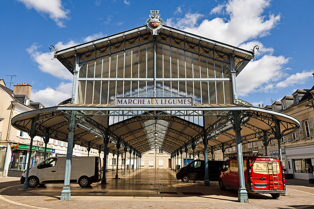 Baltard, covered market on Place Billard, City of Chartres, Eure-et-Loir department, Centre-Val-de-Loire region, France, Europe