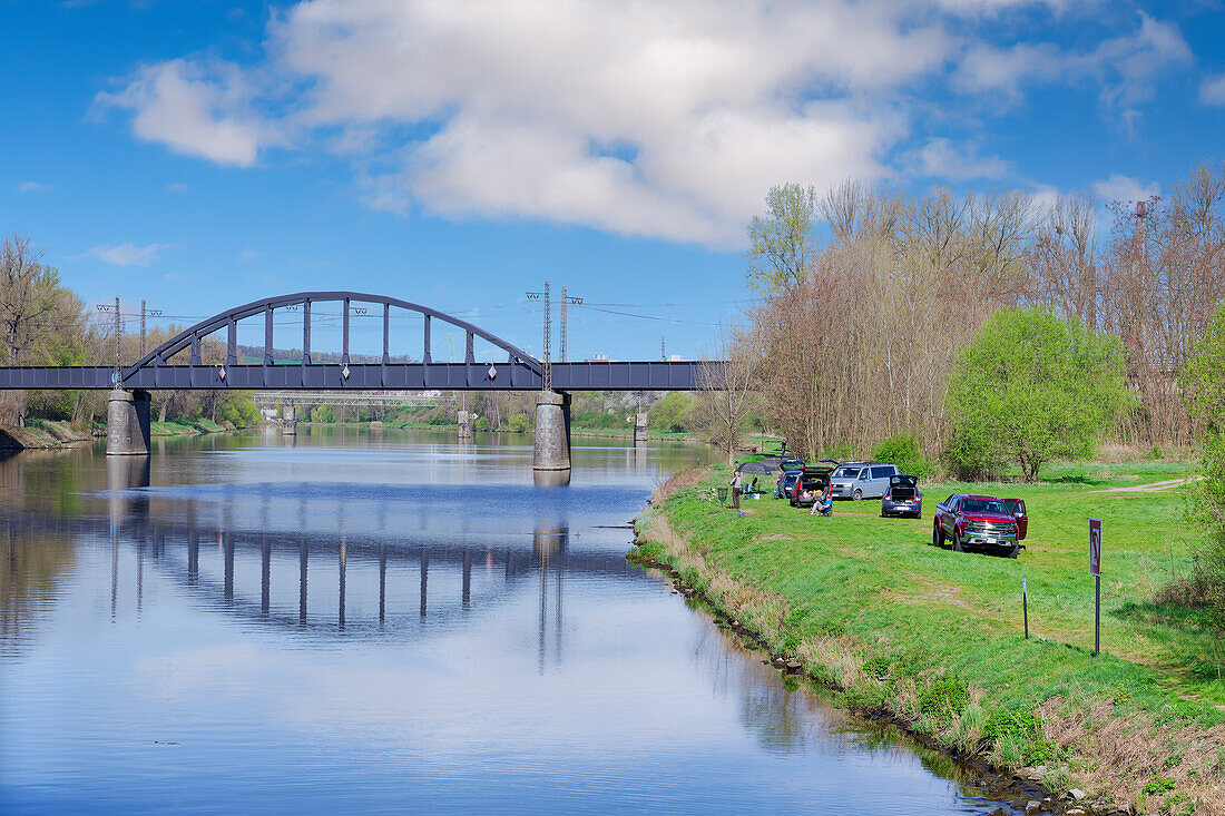 Fishing along the Elbe River, Bohemia, Czech Republic (Czechia), Europe