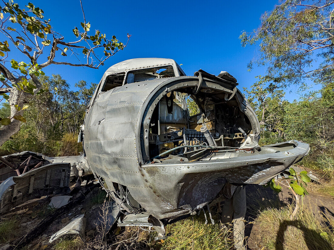 Wreck of a C-53 Skytrooper, which went down on February 26, 1942 in Vansittart Bay, Kimberley, Western Australia, Australia, Pacific