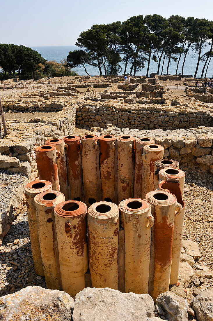 Greek part of the archaeological site of Empuries, Costa Brava, Catalonia, Spain, Europe