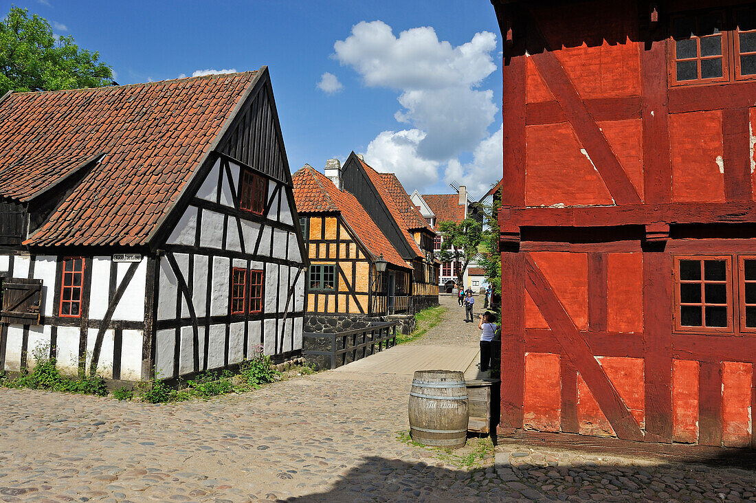 Den Gamle By (The Old Town), open air town museum of 75 historical buildings from 20 townships in all parts of the country, originally erected between 17th and 20th centuries, Aarhus, Jutland Peninsula, Denmark, Europe