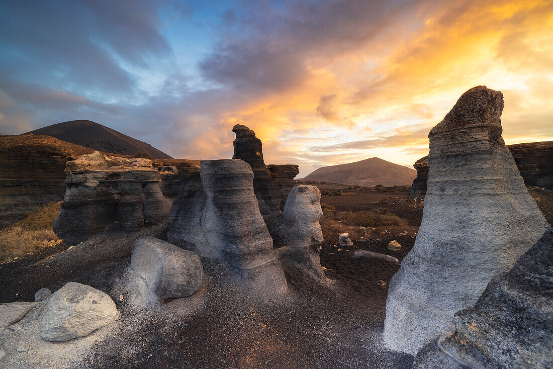 Stratified City at sunrise, Las Palmas, Lanzarote, Canary Islands, Spain, Atlantic, Europe