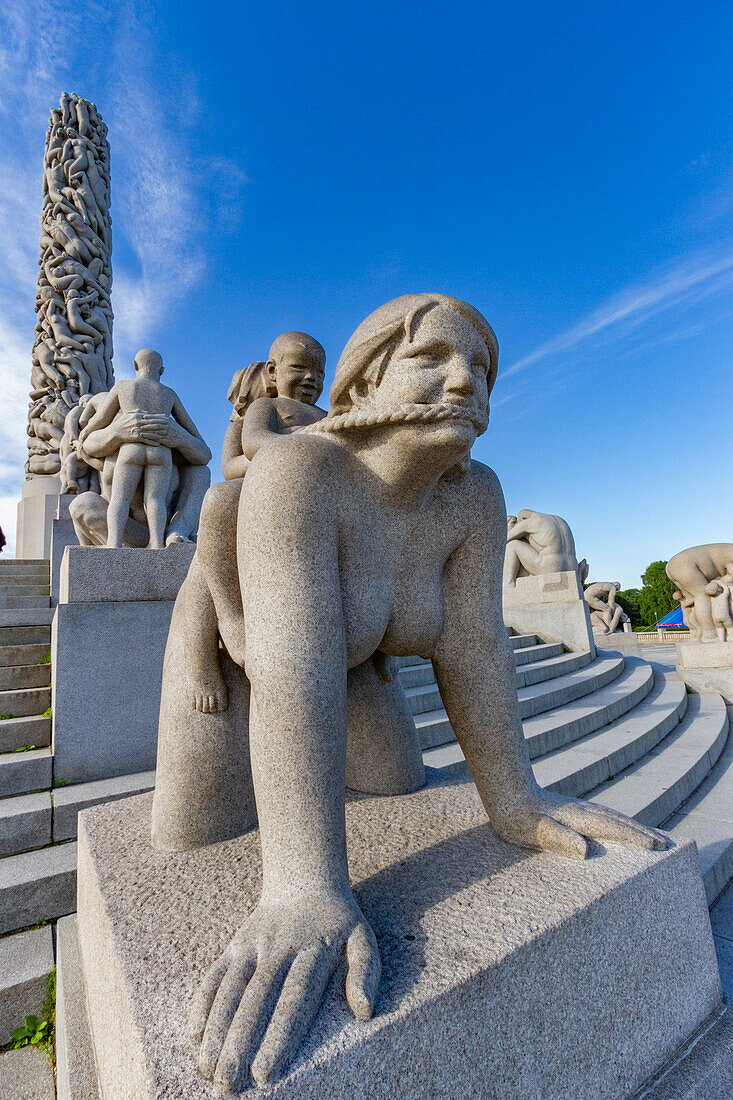 Ansichten vom Vigeland-Skulpturenpark in der Stadt Oslo, Norwegen, Skandinavien, Europa