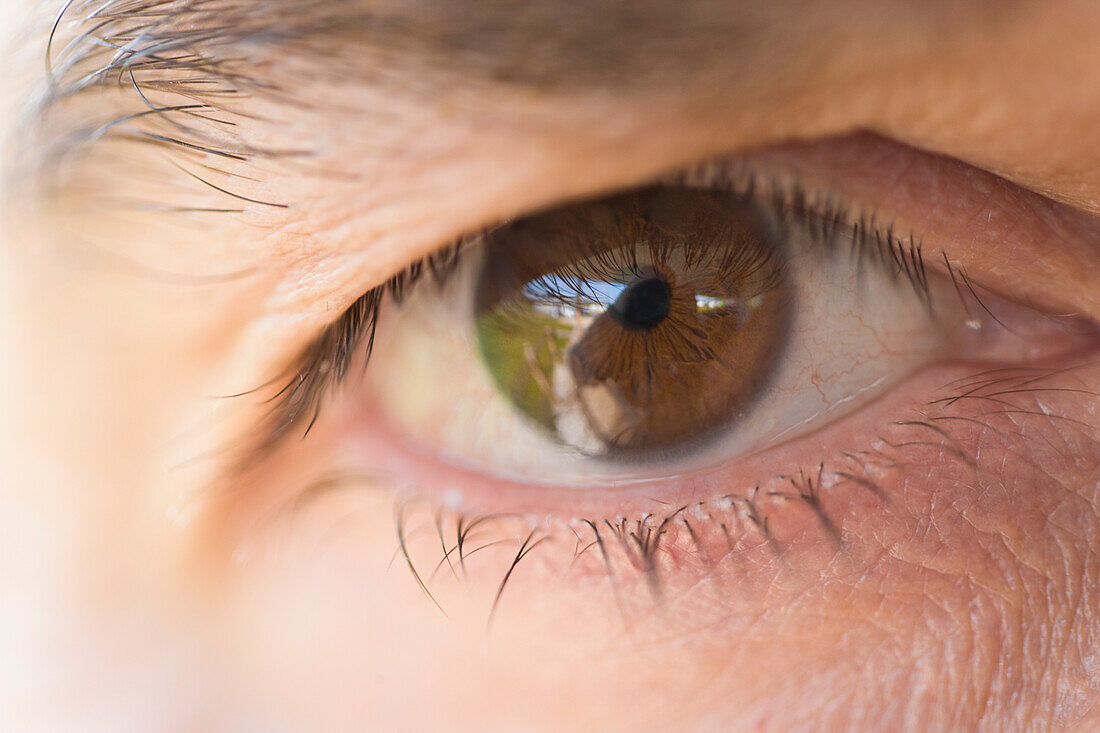 Extreme close up of a man's eye