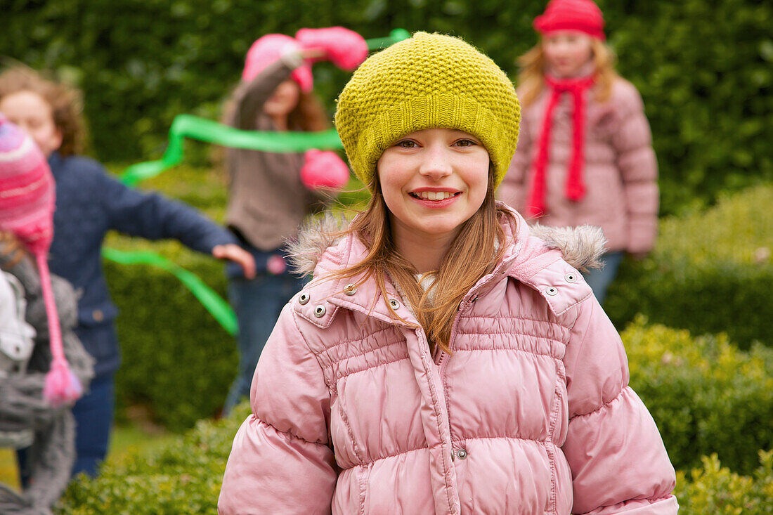 Smiling Young Girl Outdoors