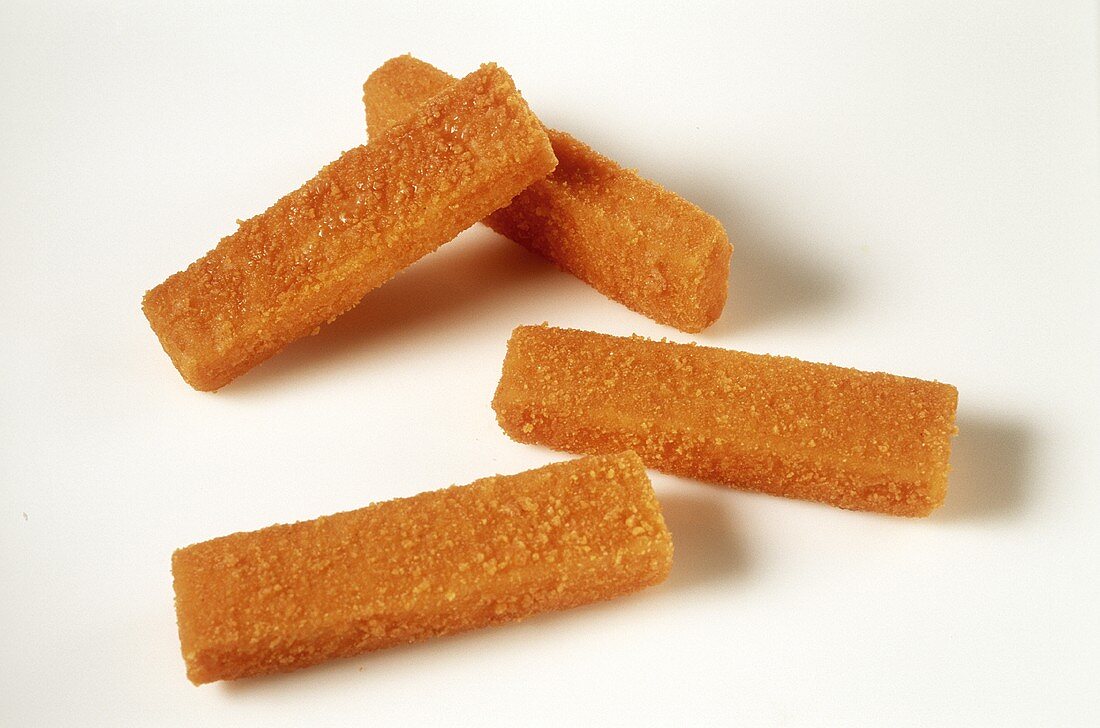 Four fish fingers (uncooked)