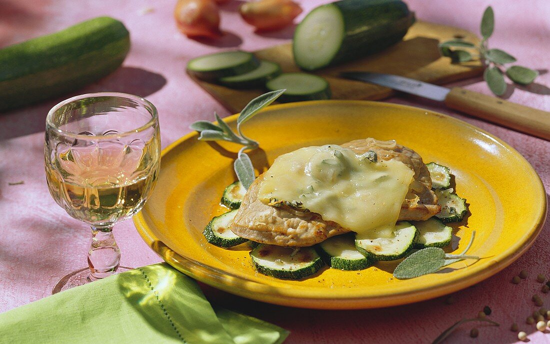 Scaloppina gratinata (veal escalopes au gratin, Italy)