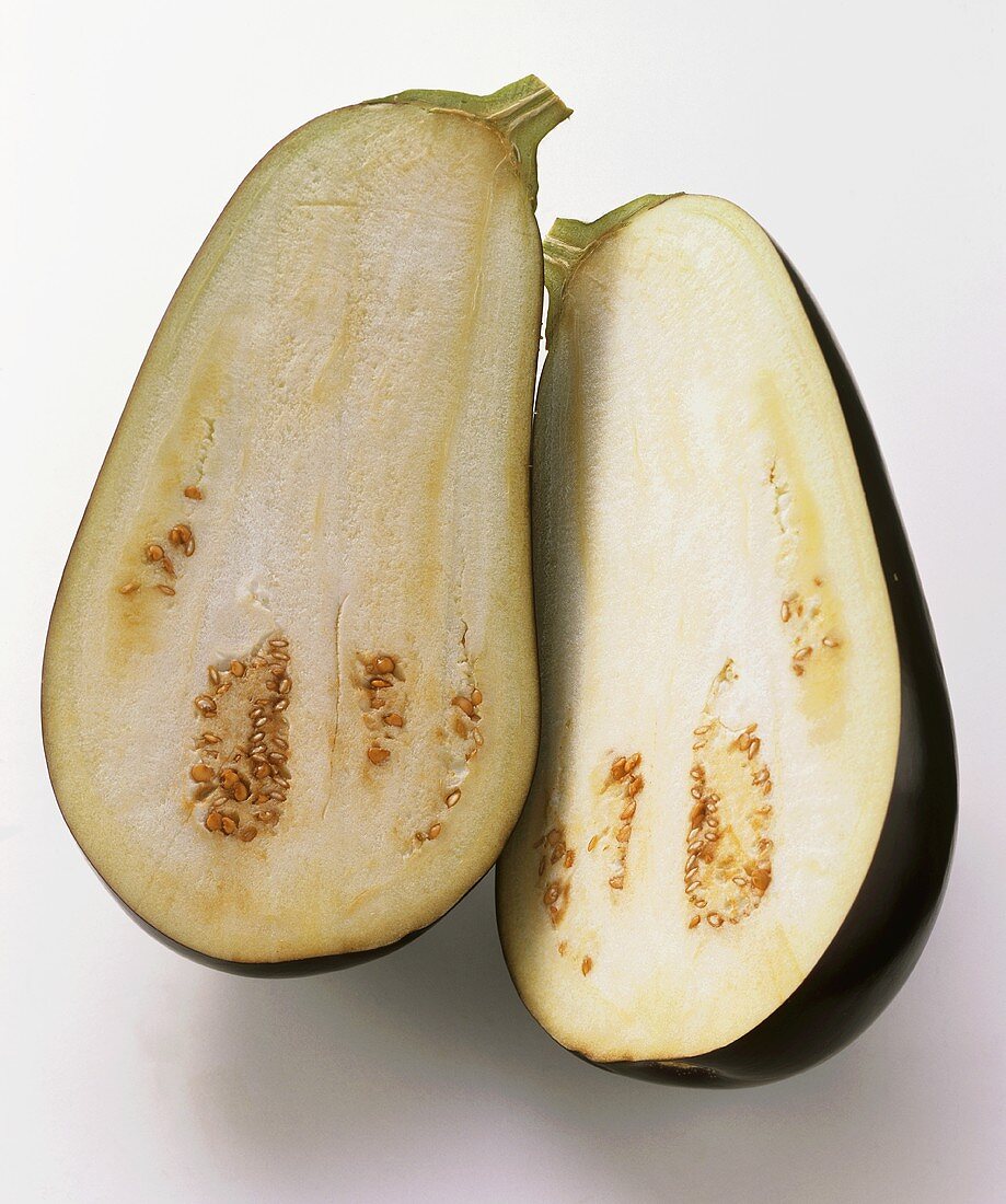 An Eggplant; Cut in Half