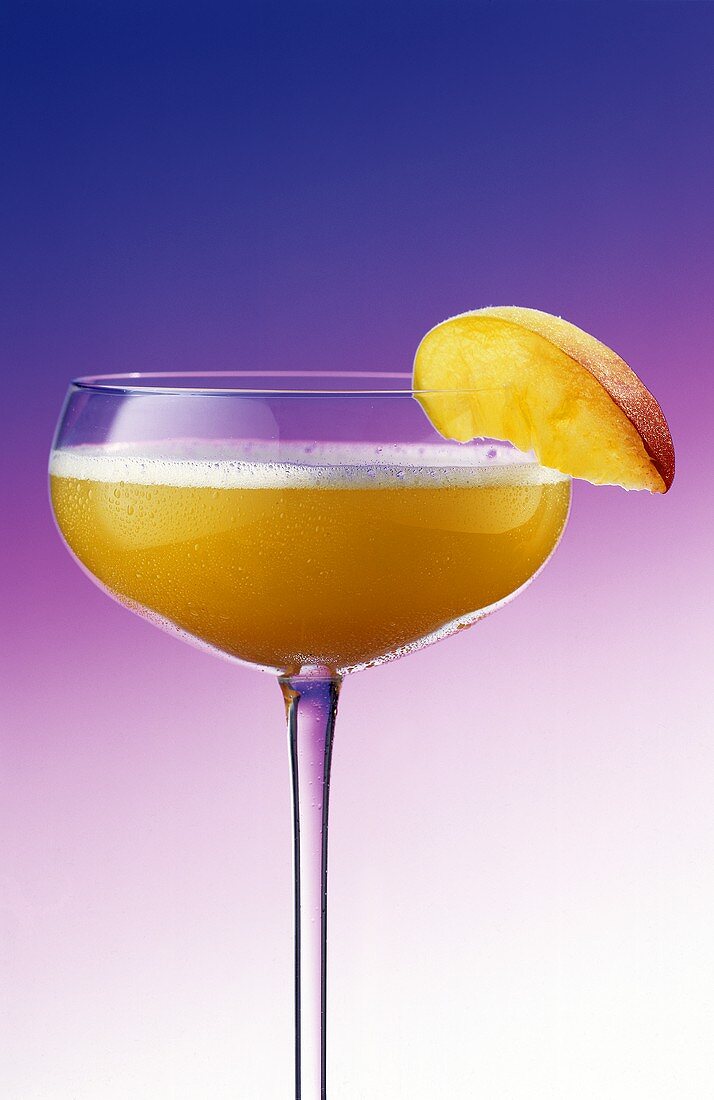 Bellini (champagne cocktail with white peaches)