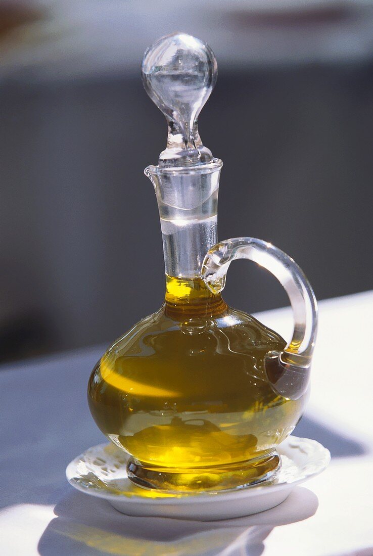 Elegant carafe of olive oil