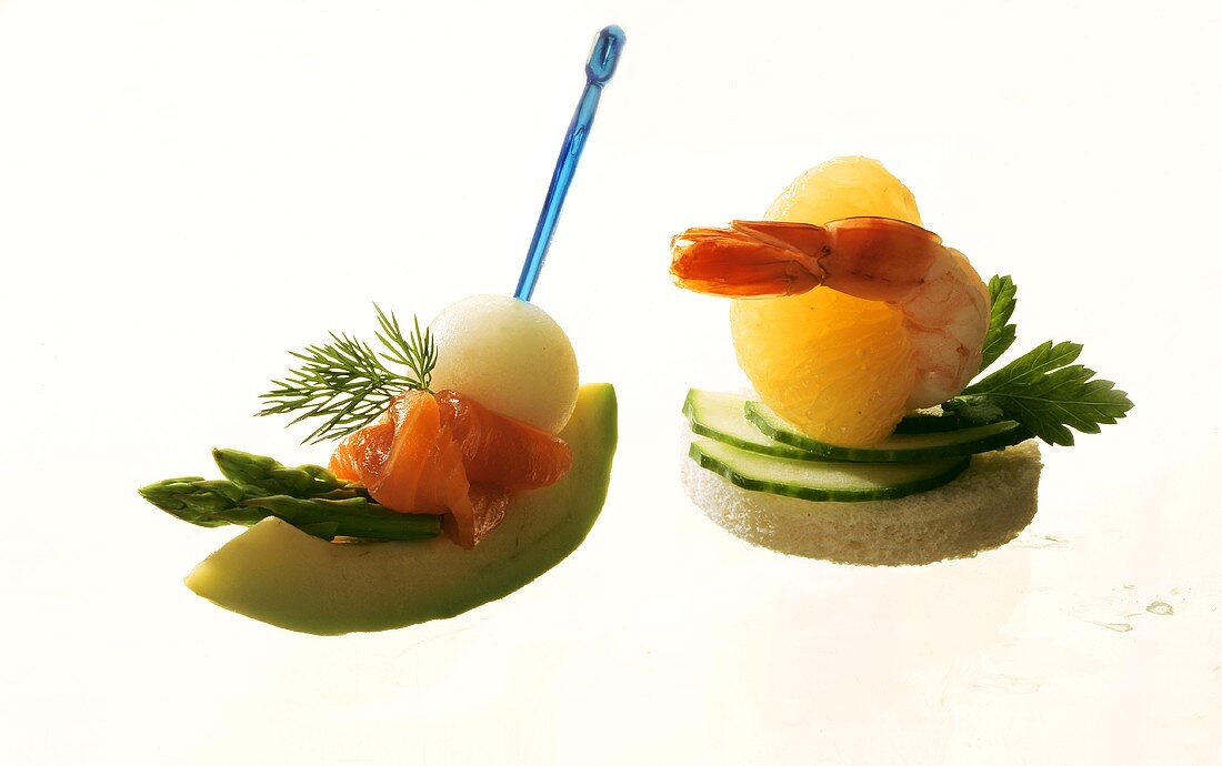 Two delicate canapes