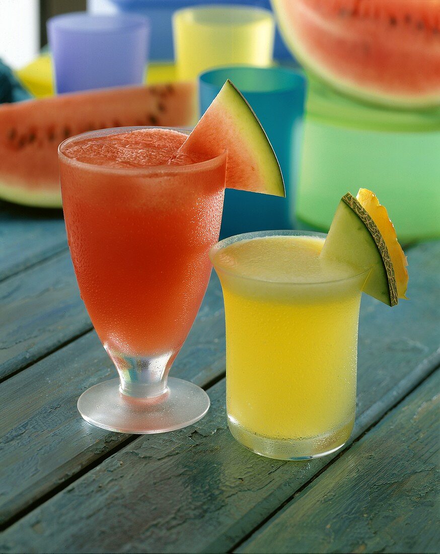 Wassermelonensaft und Honigmelonensaft