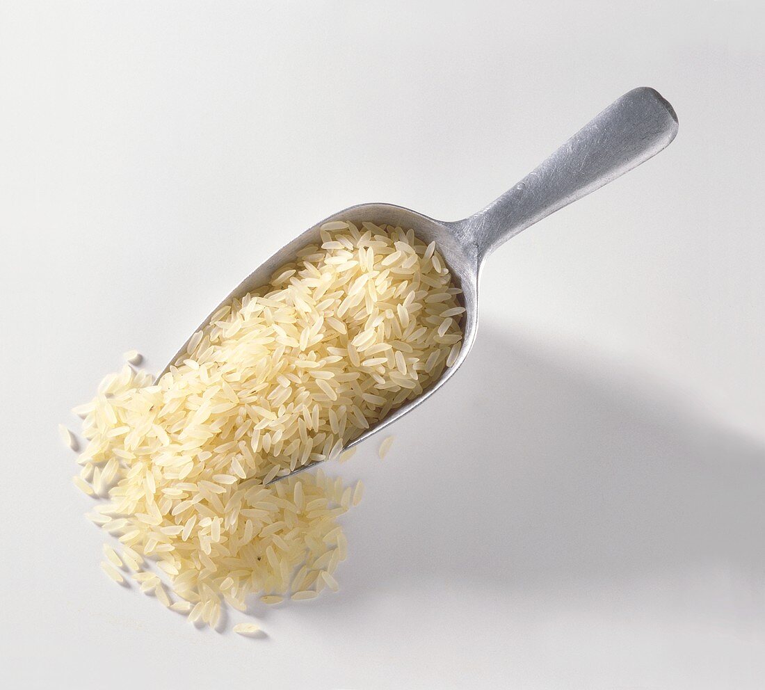 Rice in Metal scoop