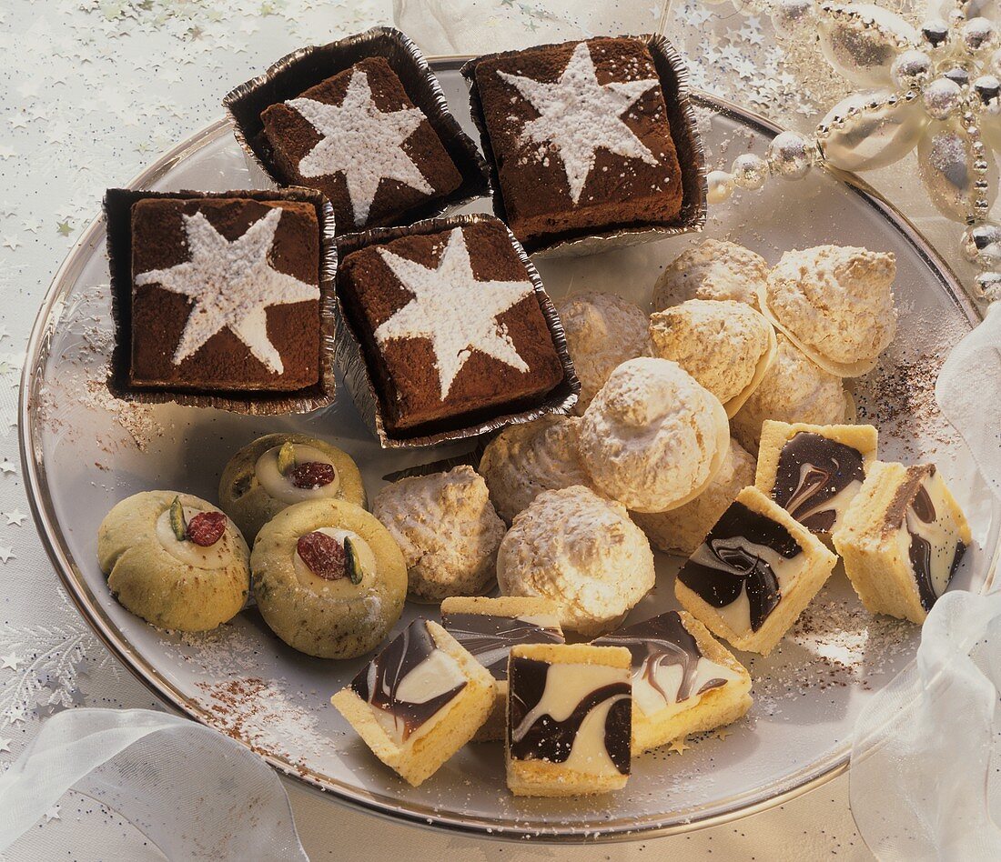 Christmas biscuits and pastries on a plate