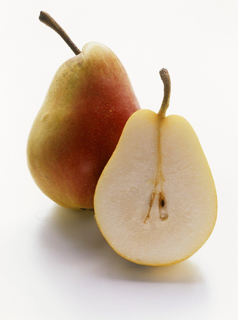 Half and whole Santamaria pear 
