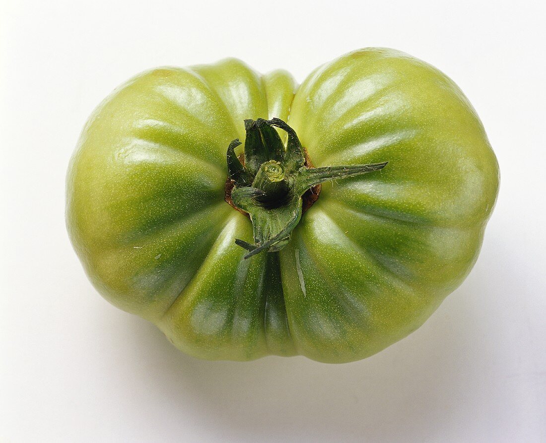 Ribbed green beefsteak tomato