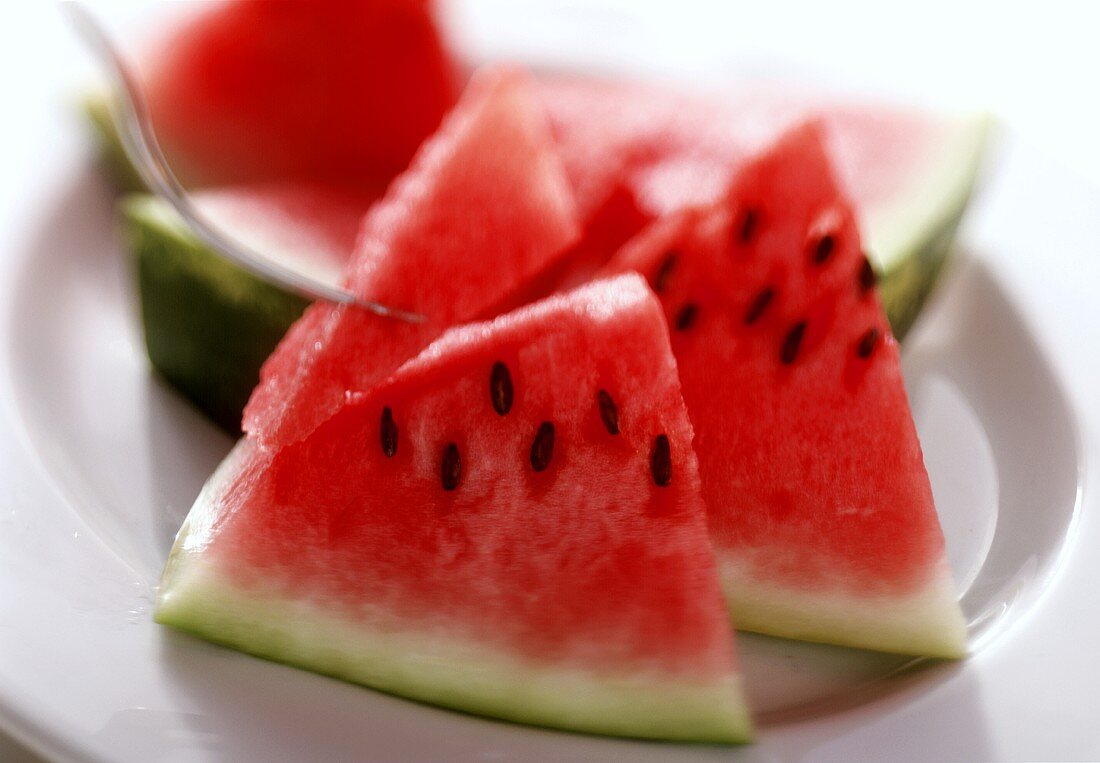 Pieces of watermelon on a plate