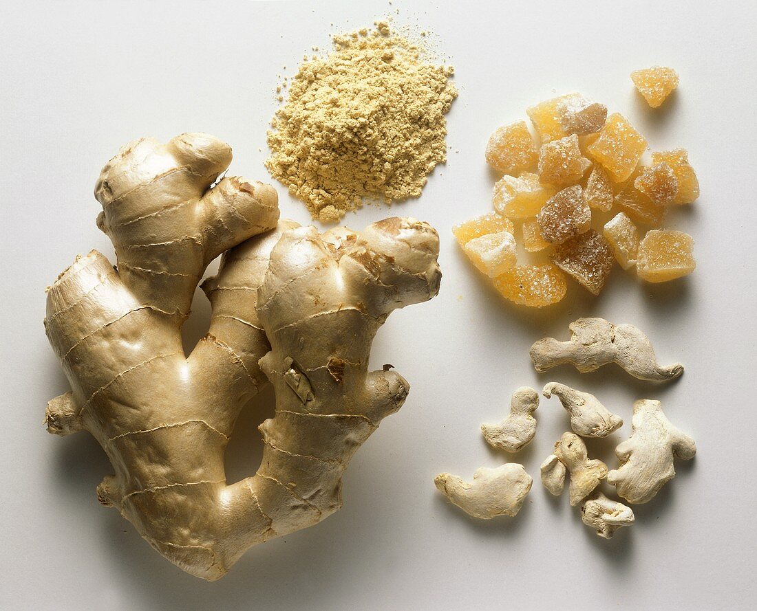 Ginger: fresh, dried, crystallised & as powder