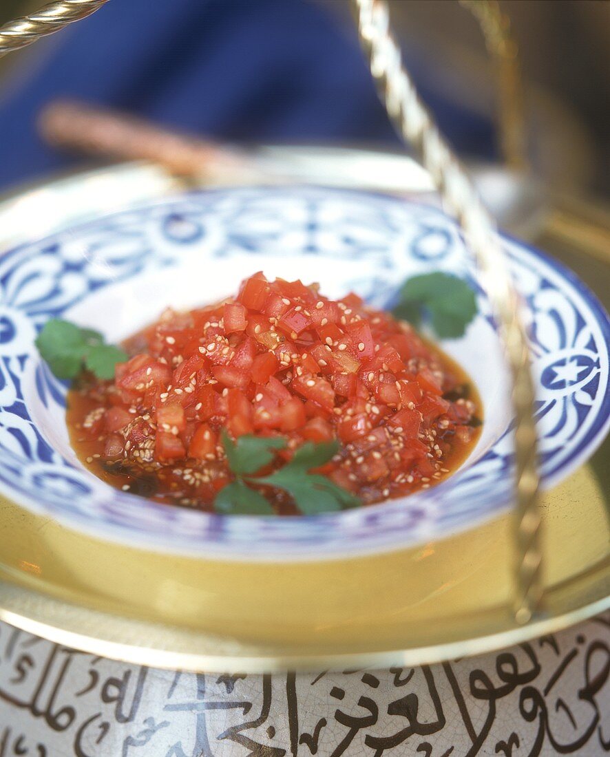 Tomaten-Confit mit Sesamkörnern (aus Marokko)