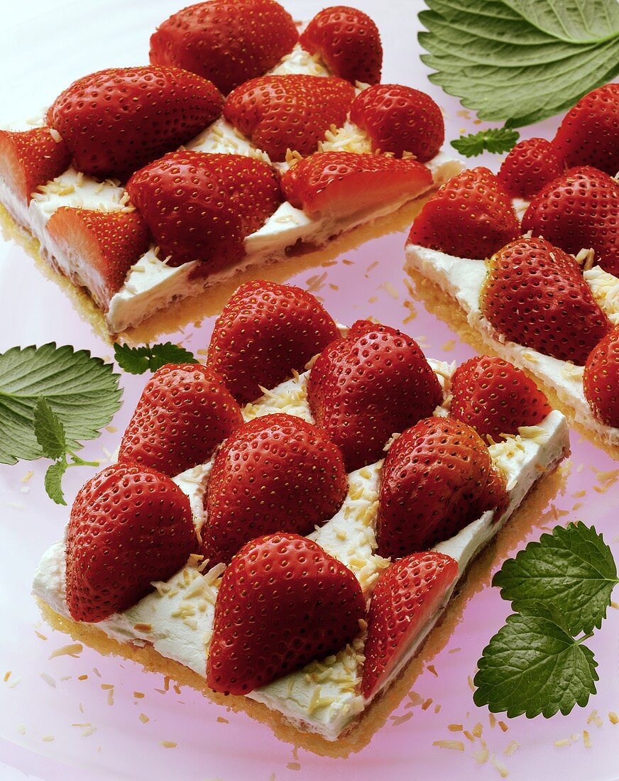 Strawberry coconut slices