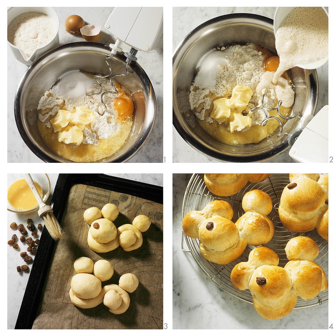 Baking Easter bunny in bread dough