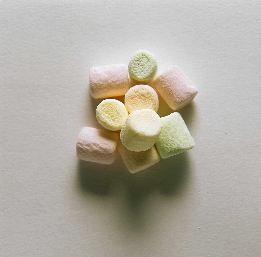 A heap of different coloured marshmallows
