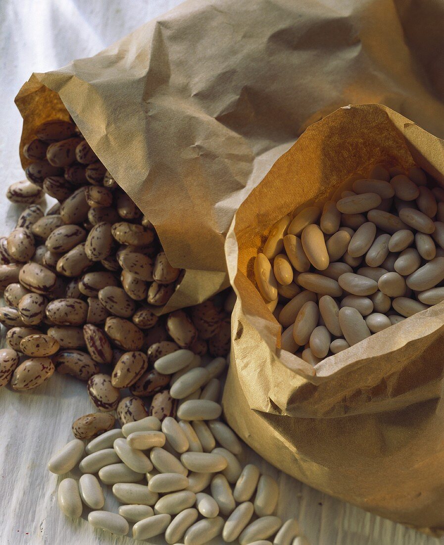 Assorted Dried Beans in Paper Bags