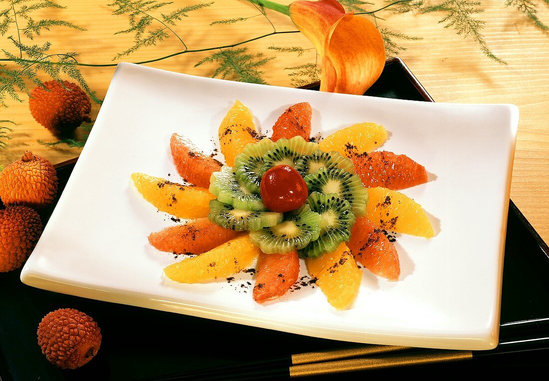 Obstsalat mit Kiwi, Orange & Grapefruit