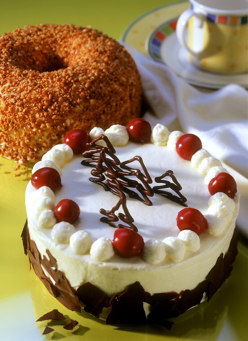 Black Forest cherry gateau and Frankfurt Crown cake