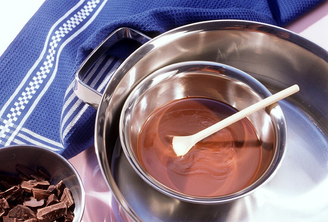 Heating chocolate in bain-marie