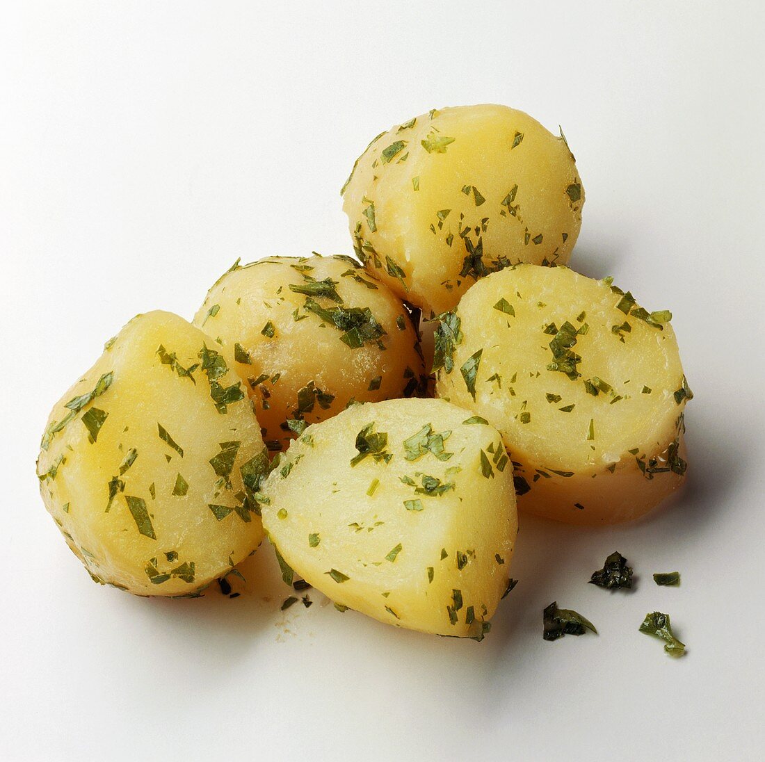 A pile of parsley potatoes
