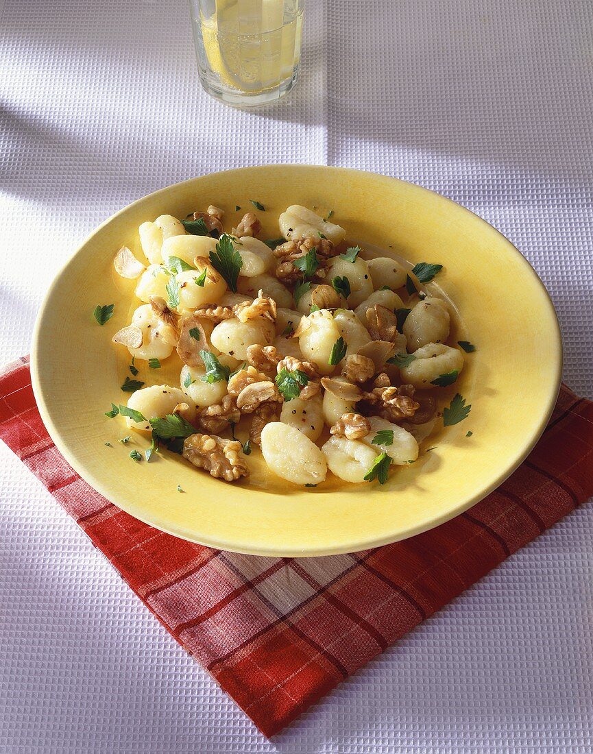 Gnocchi with walnut and garlic butter
