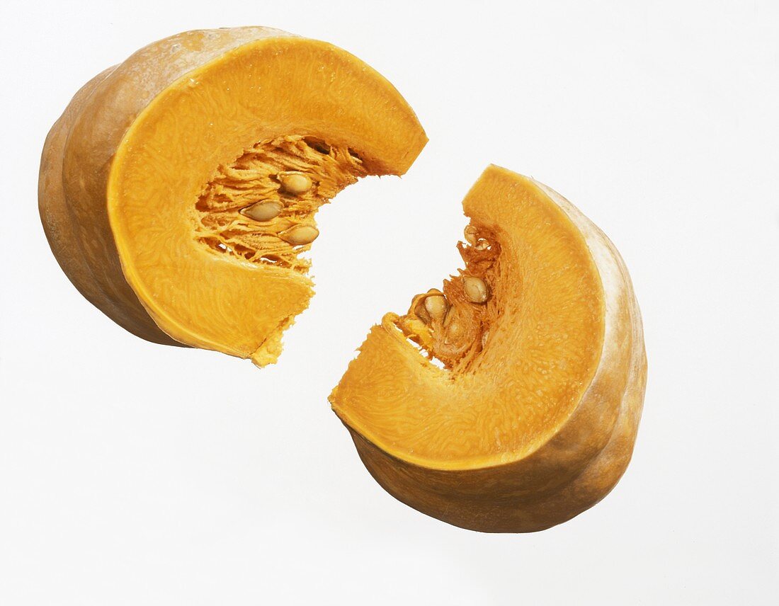 Two pieces of nutmeg pumpkin