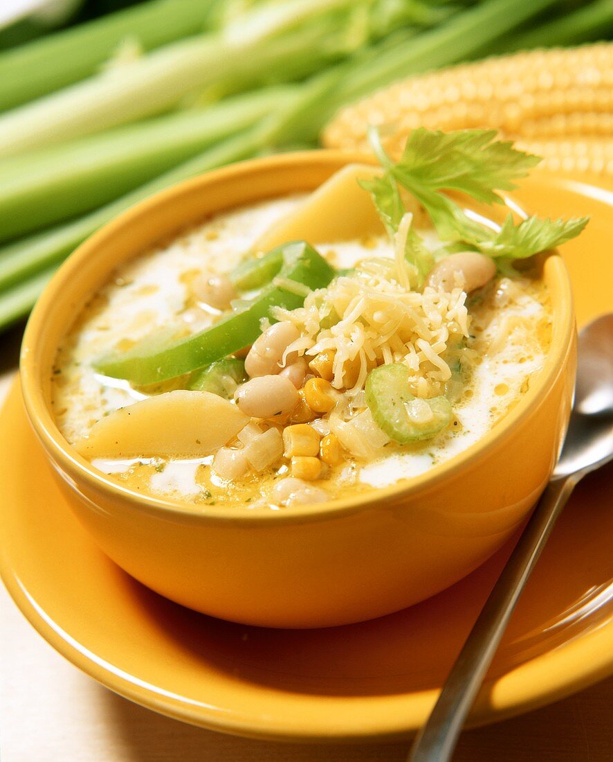 American corn and potato soup