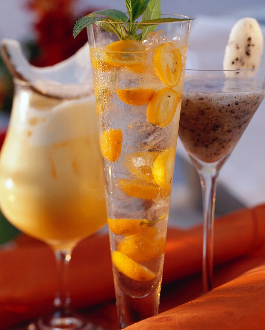 Three cocktails: Kumcai, Exotic surprise & Batida de Coco