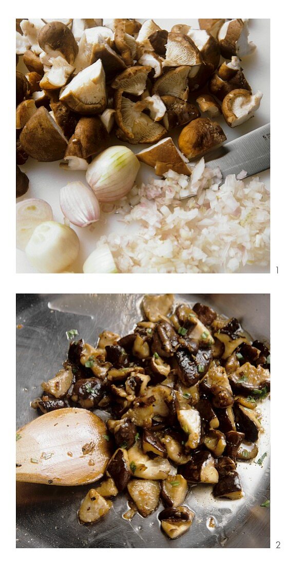 Preparing mushroom stir-fry