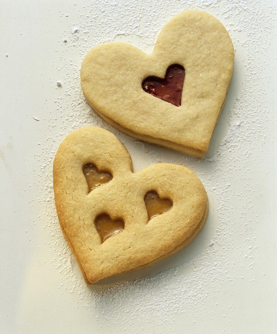 Heart-shaped biscuits with hearts for wedding