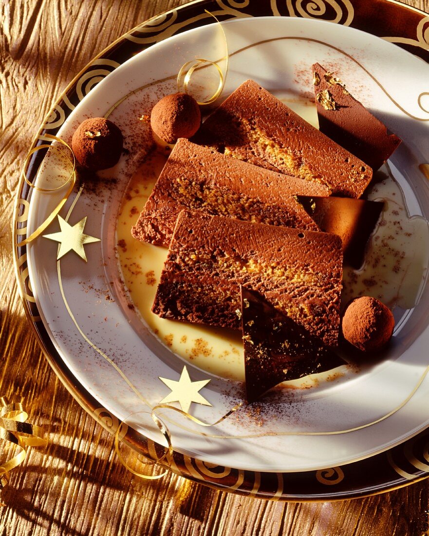 Schokoladen-Trüffel-Parfait für Weihnachten