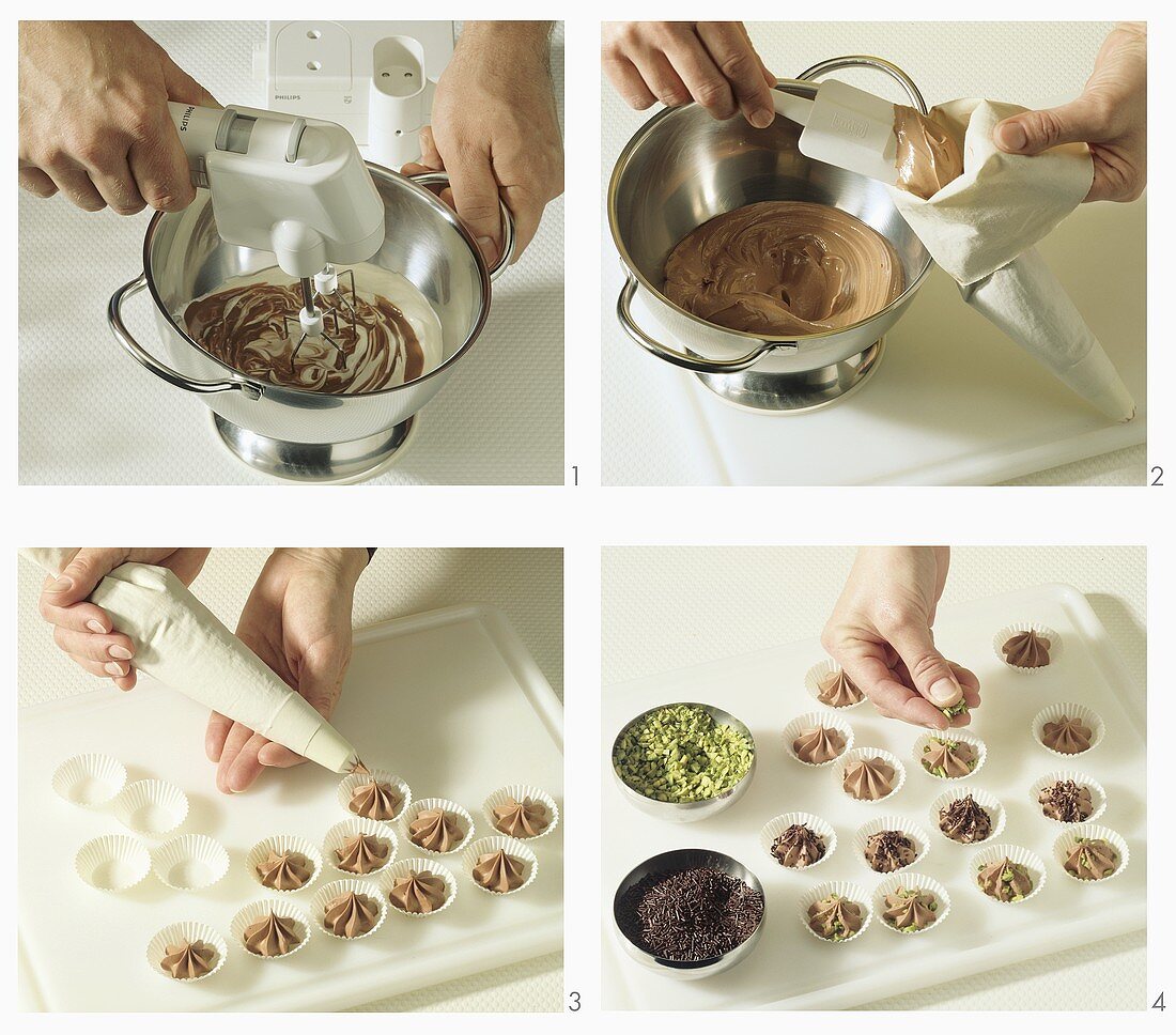 Making chocolate (butter chocolate truffles)