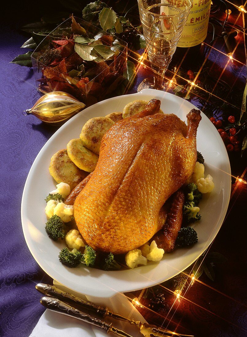 Roasted Goose for Christmas Dinner
