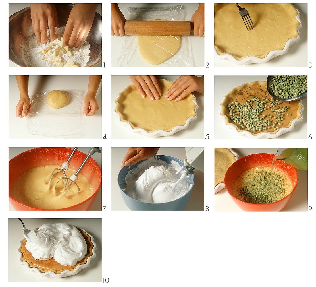 Limettenkuchen mit Baiserhaube zubereiten