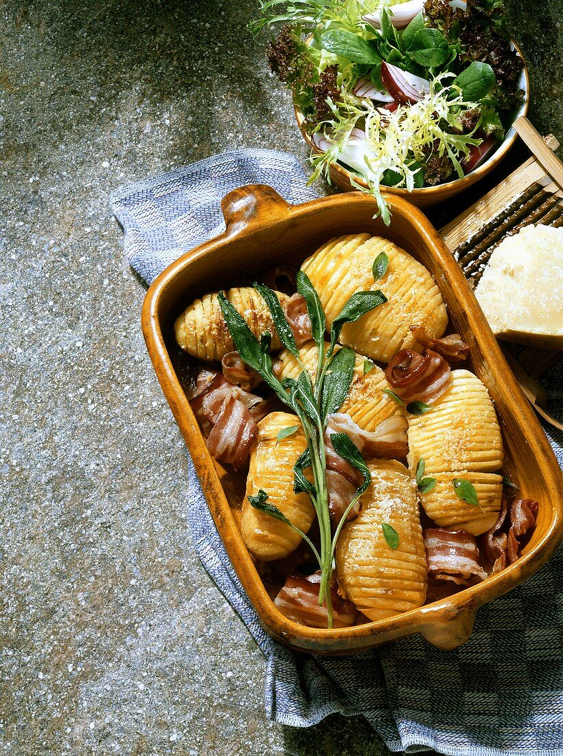 Baked Potatos with Sage and Parmesan