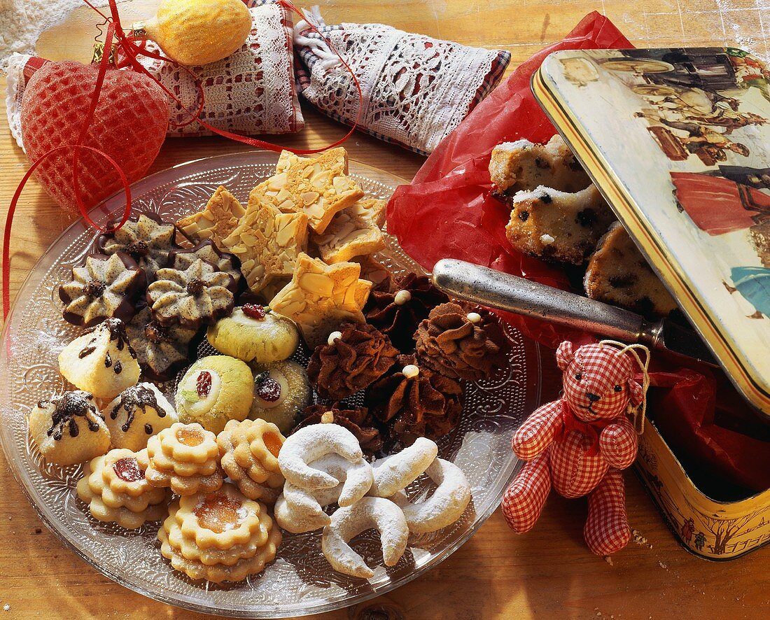 A Platter of Decorated Christmas Cookies