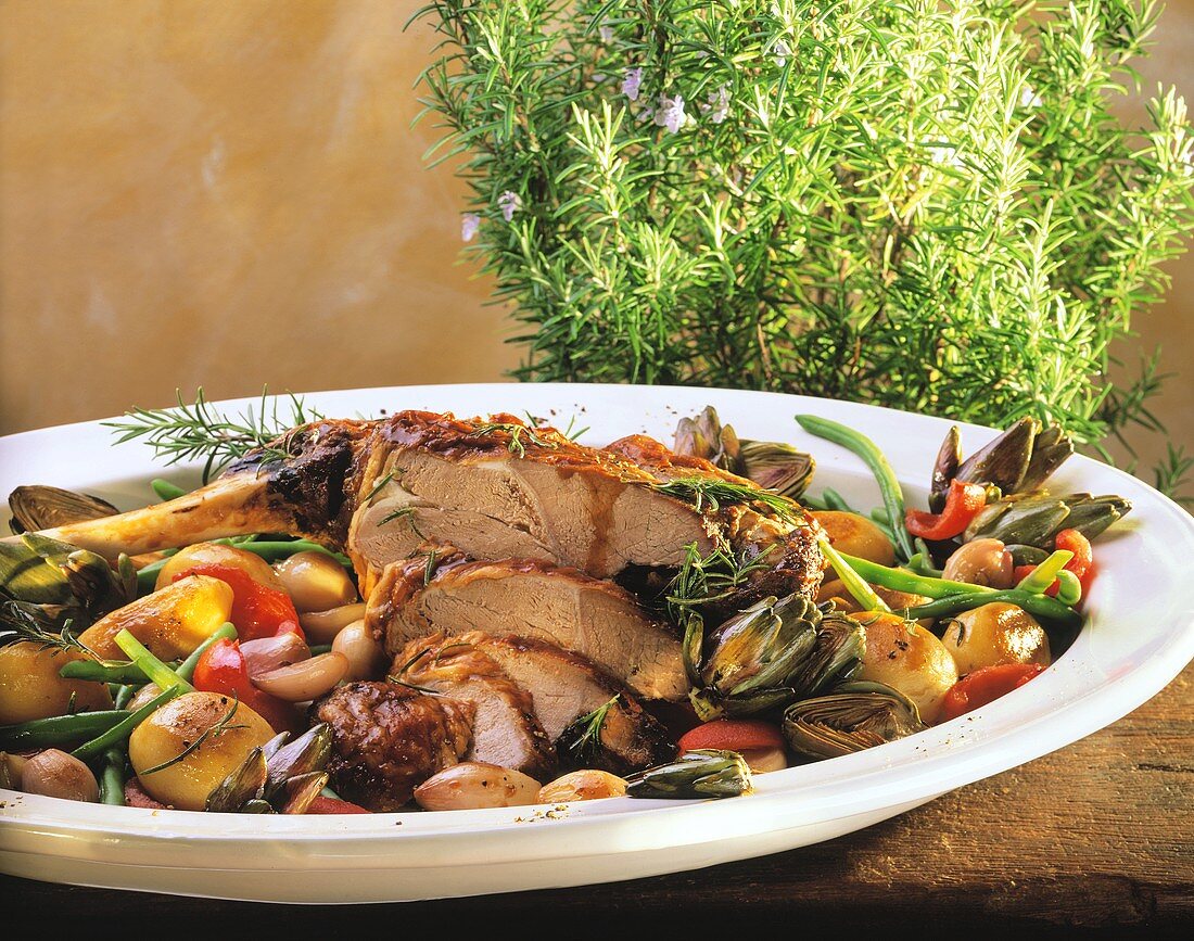 Majorcan braised lamb with vegetables and rosemary