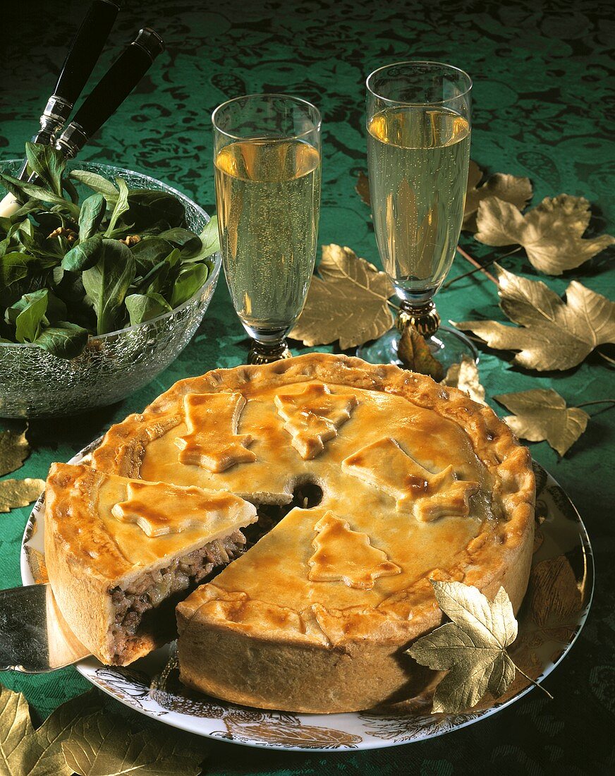 Canadian festive dish: meat pie with spices